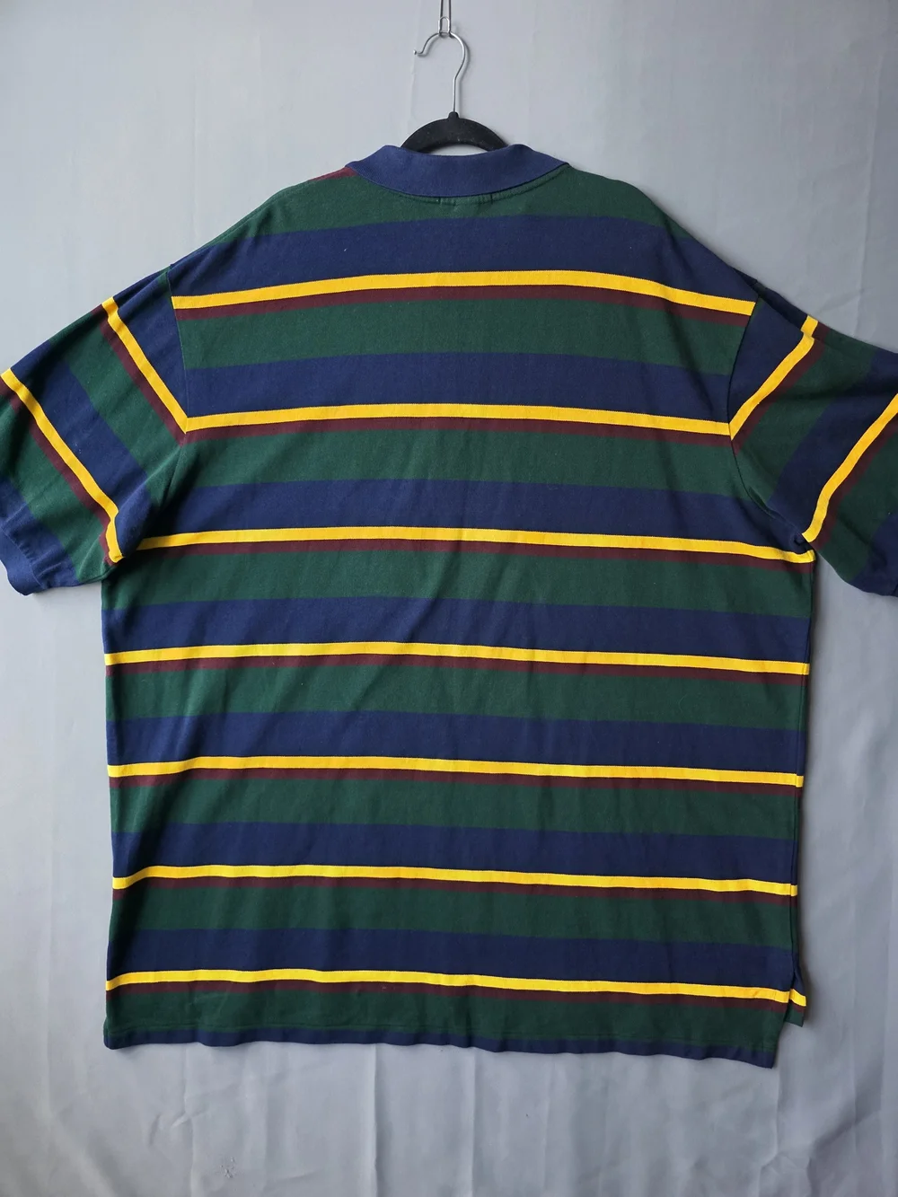 Vintage Polo Ralph Lauren 4XLT Tall Striped Polo Shirt Green Navy Yellow
